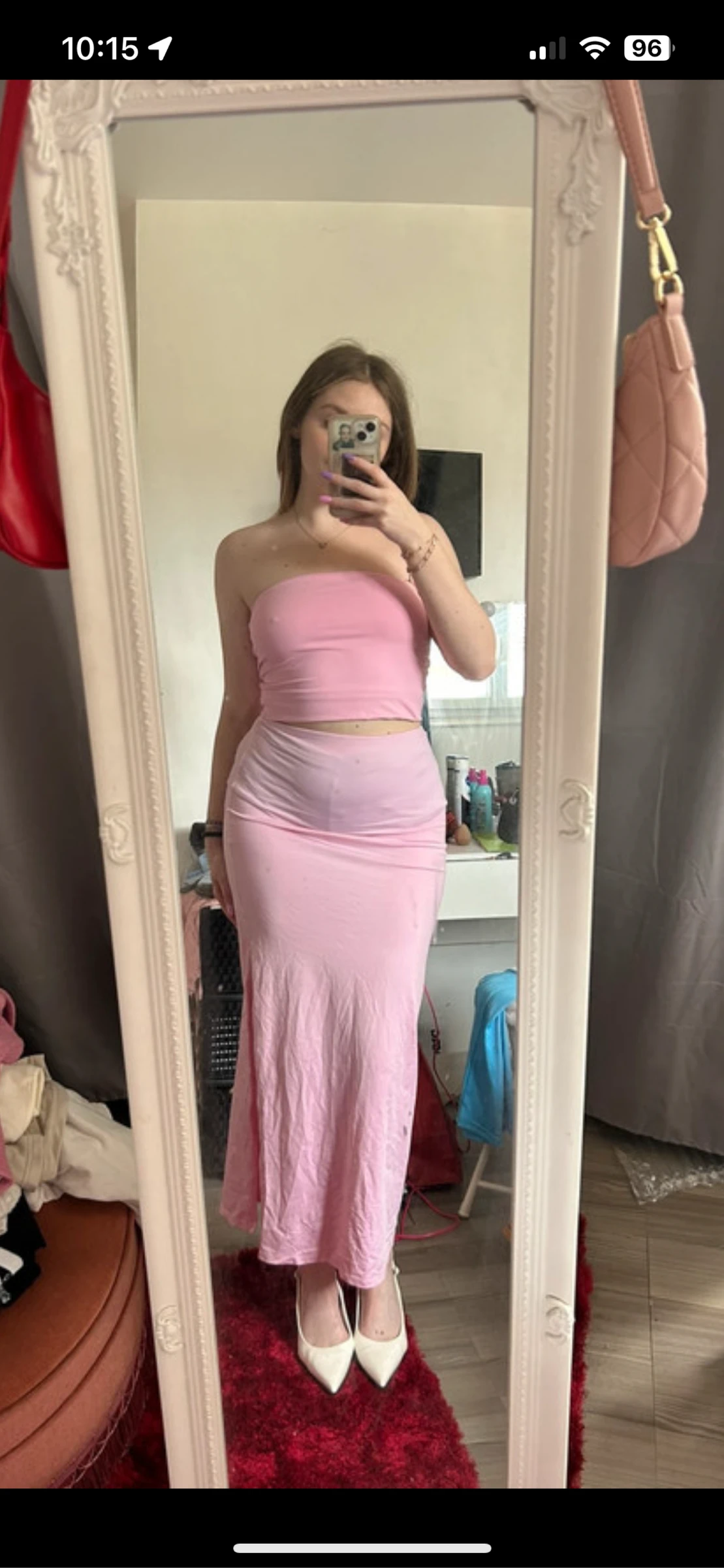Pastel pink top + skirt set – photo 3